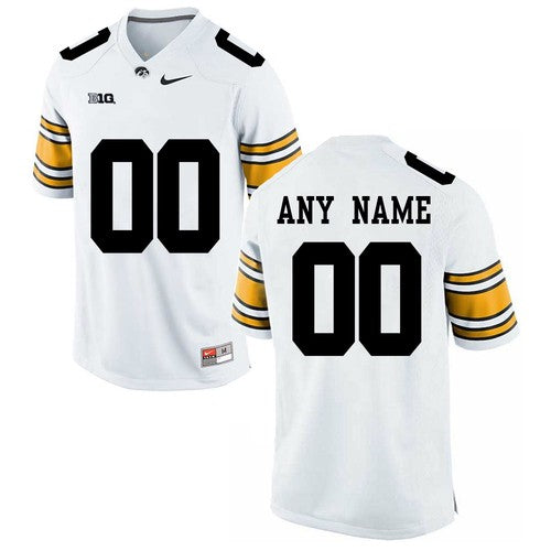 Custom Iowa Hawkeyes Jersey Name and Number College NCAA Football Black White