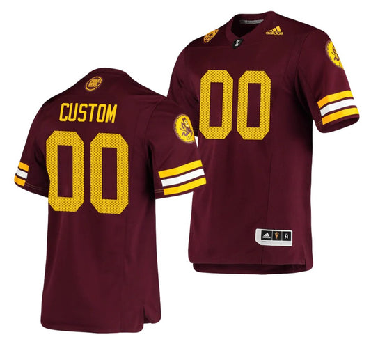 Custom Arizona State Sun Devils Jersey Name and Number NCAA College Football Maroon Premier