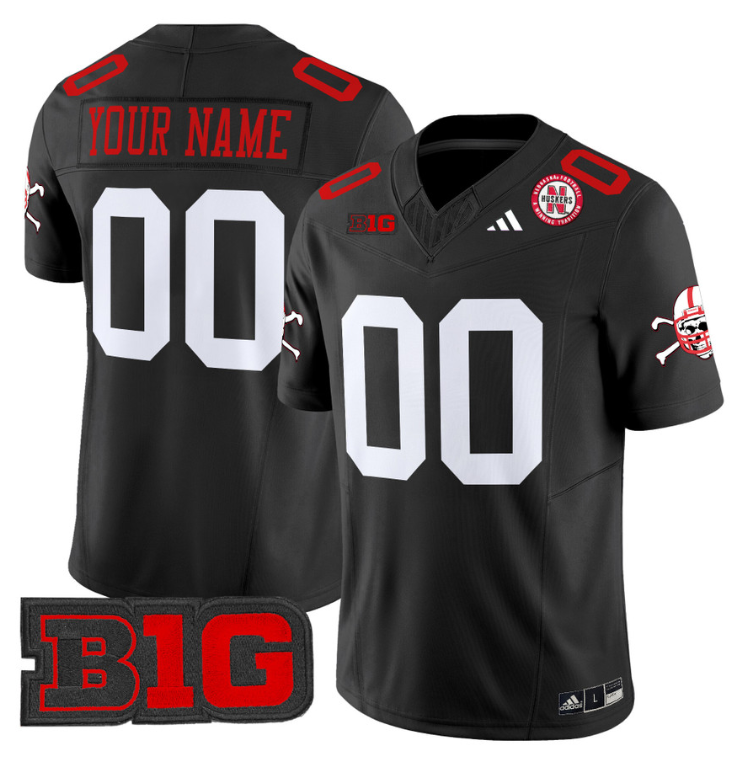Custom Nebraska Cornhuskers Jersey 2024 Vapor V2 Football Black