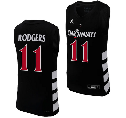 Cincinnati Bearcats Sam Rodgers Jersey #11 Black Basketball Unisex Replica