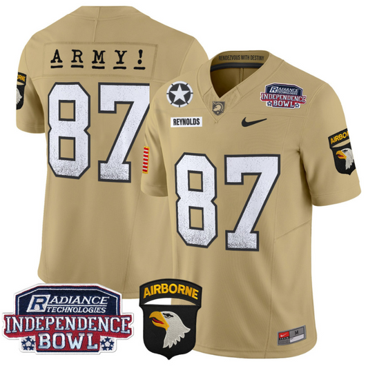 Casey Reynolds Jersey #87 Army Black Knights Independence Bowl Patch Tan