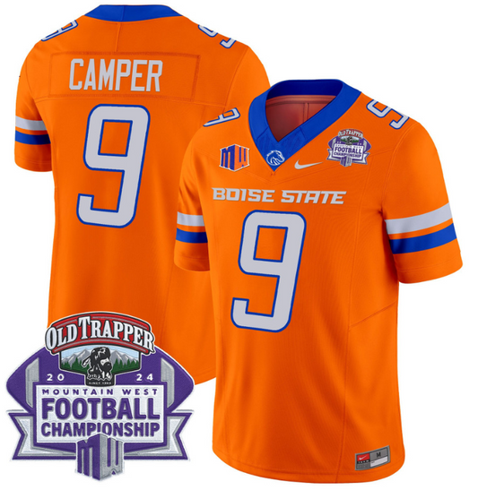 Cameron Camper Jersey #9 Boise State Broncos 2024 Championship Vapor Orange