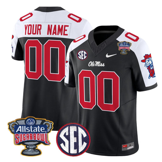 Custom Ole Miss Rebels Jersey 2026 Sugar Bowl Patch Vapor Limited Stitched