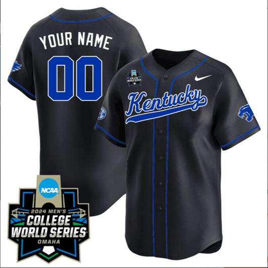 Custom Kentucky Wildcats College Baseball World Series Jersey – Black