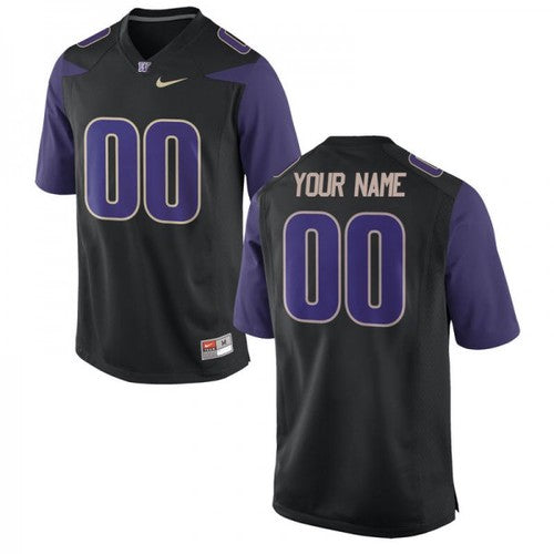 Custom Washington Huskies Jersey Name and Number NCAA College Football Black