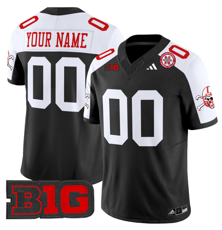 Custom Nebraska Cornhuskers Jersey 2024 Vapor V2 Football Black Alternate