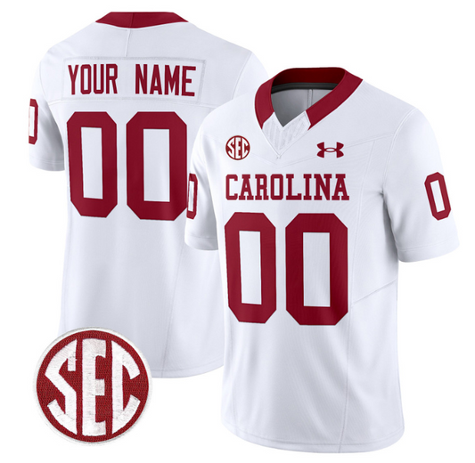 Custom South Carolina Gamecocks Jersey Name and Number Football 1980 Throwback Vapor Limited White