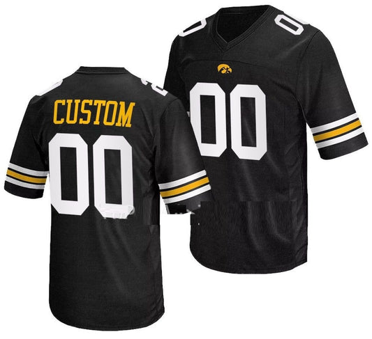 Custom Iowa Hawkeyes Jersey Name and Number College NCAA Football Uniform Black
