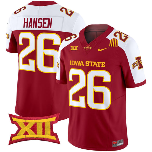 Carson Hansen Jersey #26 Iowa State Cyclones 2025 Stitched Cardinal Alternate