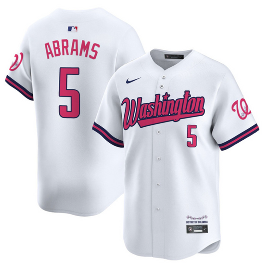 CJ Abrams Jersey #5 Washington Nationals Vapor Limited All Stitched White