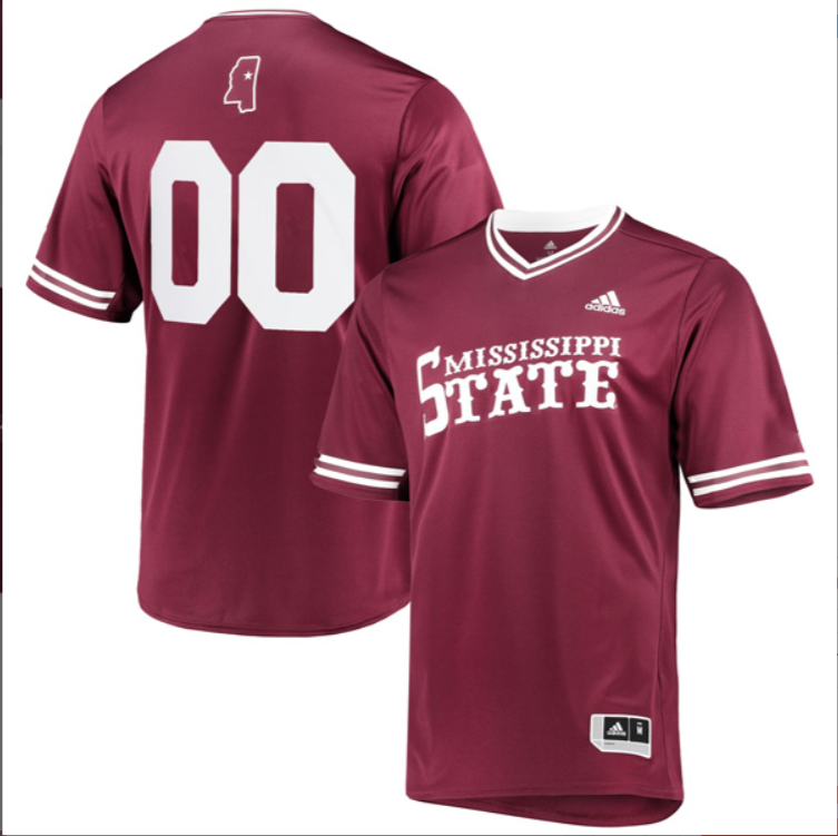 Custom Mississippi State Bulldogs Maroon Baseball Jersey Stitched