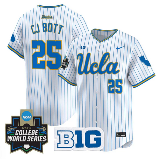 CJ Bott Jersey #25 UCLA Bruins 2025 World Series Stitched Pinstripe