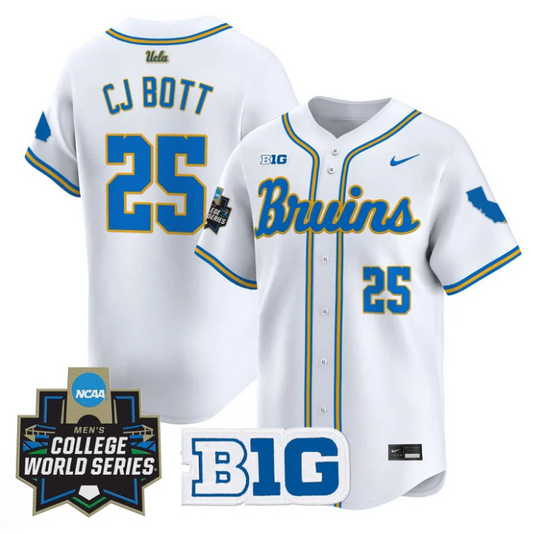 CJ Bott Jersey #25 UCLA Bruins 2025 World Series Stitched White