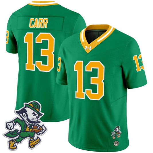CJ Carr Jersey #13 Notre Dame 2025 Gridiron Leprechaun Edition Throwback