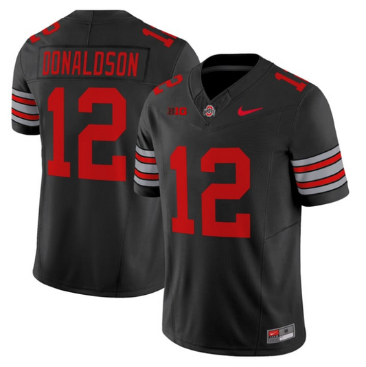 CJ Donaldson Jersey #12 Ohio State Heritage Stripe 2025-26 Stitched Black