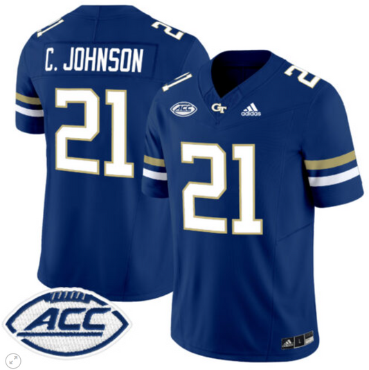 Calvin Johnson Jersey #21 Georgia Tech Yellow Jackets Vapor Limited Football Navy