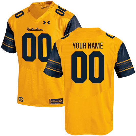 Custom California Golden Bears Jersey Name and Number NCAA College Football Under Amour Gold