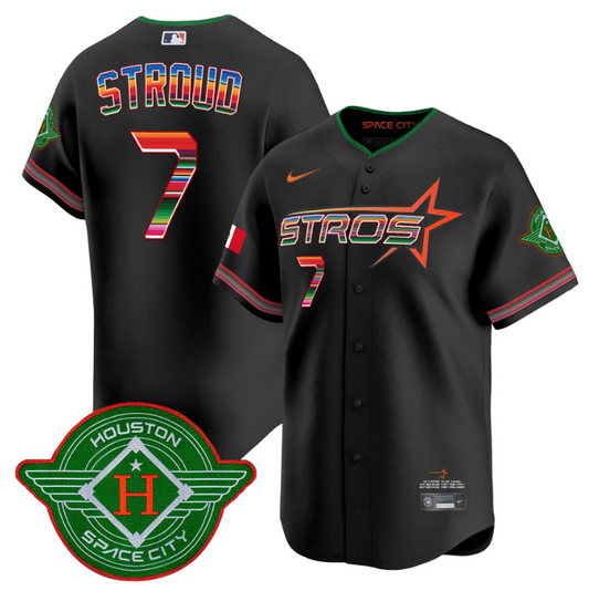CJ Stroud Jersey #7 Astros 2025 City Connect Mexico Vapor Premier Limited Stitched Black