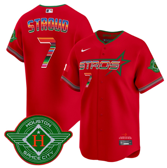 CJ Stroud Jersey #7 Astros 2025 City Connect Mexico Vapor Premier Limited Stitched Red