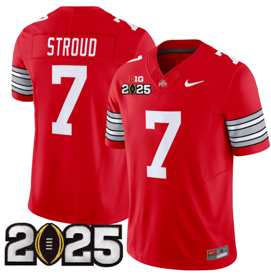 Emeka Egbuka Jersey #2 Ohio State 'Heritage Stripe' 2025 CFP Final Patch Black