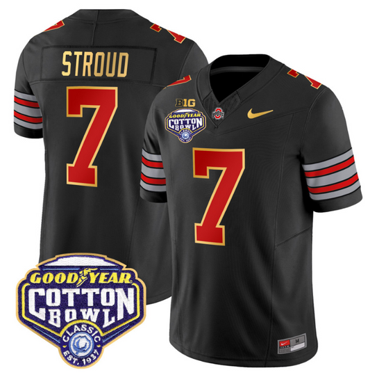 CJ Stroud Jersey #7 Ohio State 'Heritage Stripe' Cotton Bowl Black
