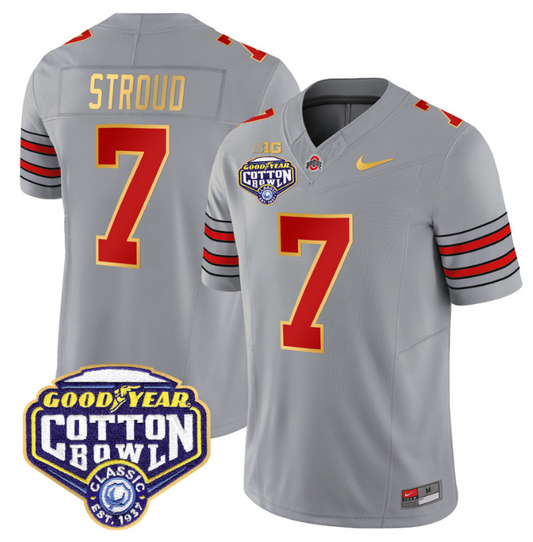 CJ Stroud Jersey #7 Ohio State 'Heritage Stripe' Cotton Bowl Gray