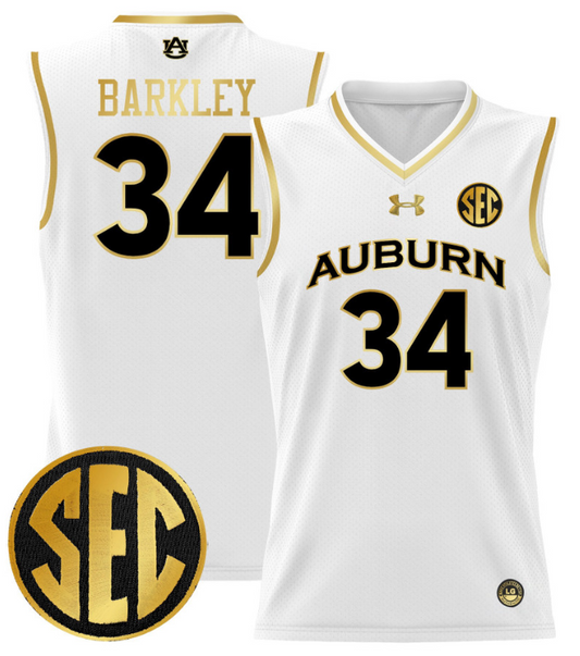 Charles Barkley Jersey #34 Auburn Tigers 2024 Lightweight Basketball White Gold