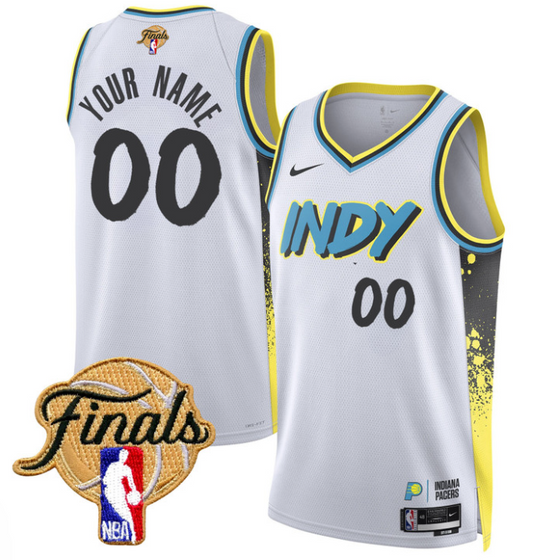 Custom Indiana Pacers Jersey 2025 Finals Swingman Stitched 24-25 City