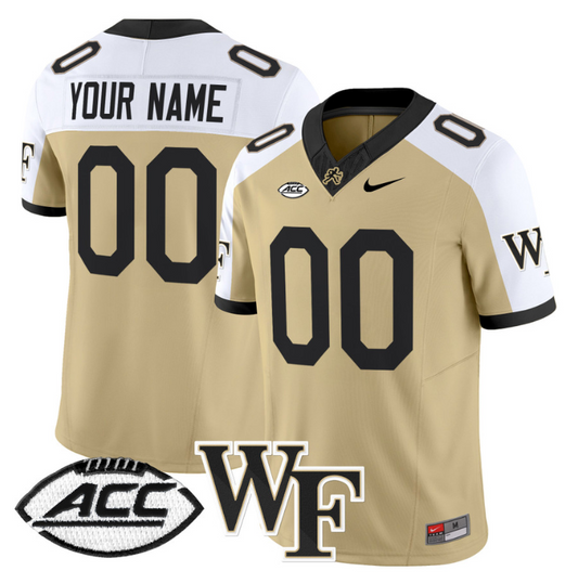 Custom Wake Forest Demon Deacons Jersey 2024 Limited Stitched Gold Alternate