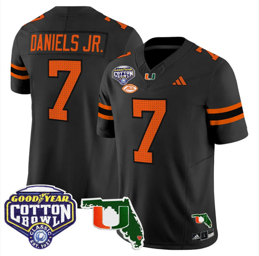 CJ Daniels Jersey #7 Miami Hurricanes 2025 Cotton Bowl Florida Stitched