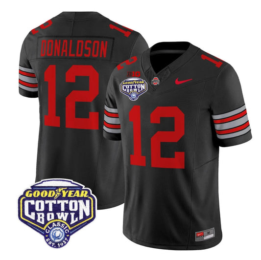 CJ Donaldson Jersey #12 Ohio State Heritage Stripe 2025 Cotton Bowl Stitched