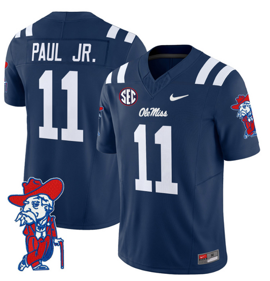 Chris Paul Jr Jersey #11 Ole Miss Rebels Vapor Limited College Football Stitched Navy