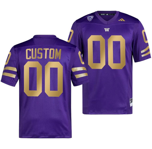 Custom Washington Huskies Jersey Name and Number College Football Premier Purple