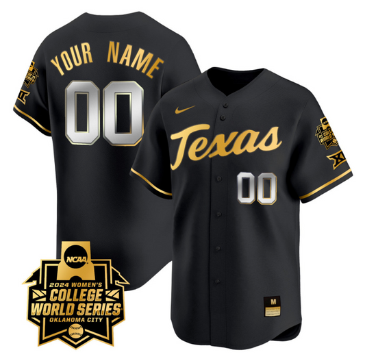 Custom Texas AM Aggies Jersey 2024 College World Series Champions Vapor Premier Limited NCAA Baseball Stitched Black Gold