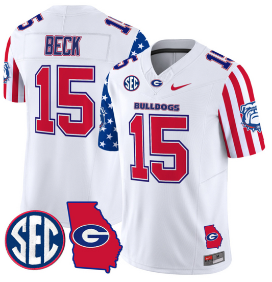 Carson Beck Jersey #15 Georgia Bulldogs American Style Vapor Limited Football Stitched Royal