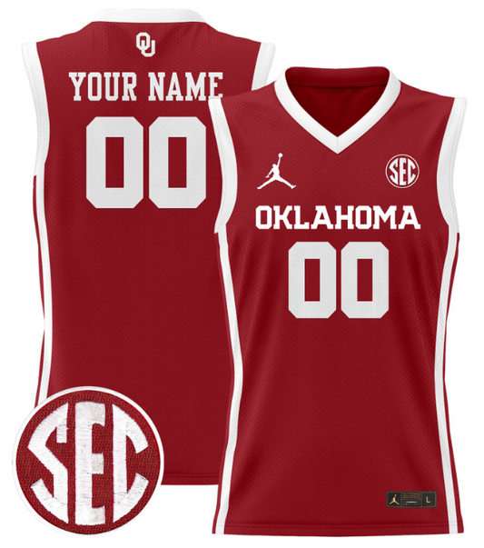 Custom Oklahoma Sooners Jersey 2024 Lightweight Basketball Stitched Crimson
