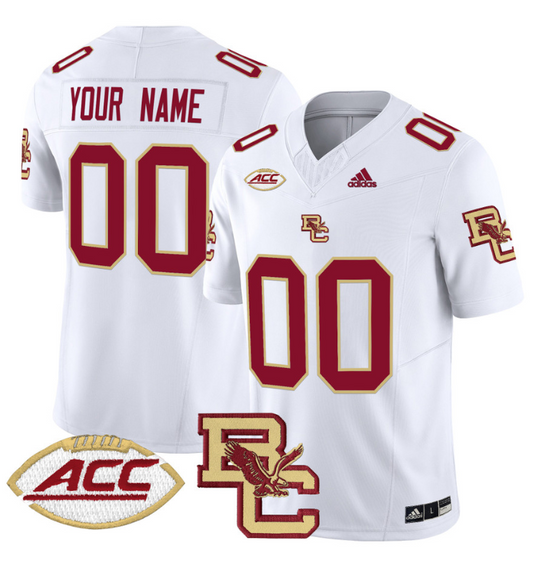 Custom Boston College Eagles Jersey 2024 Limited Stitched White