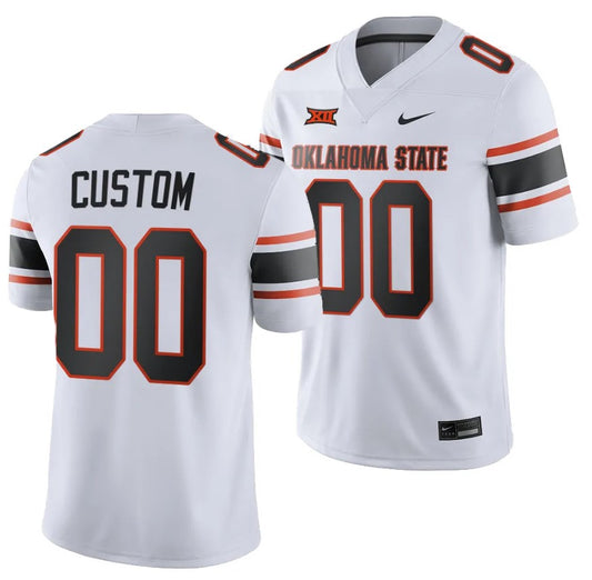 Custom Oklahoma State Jersey Name and Number College Football 2023 Game White
