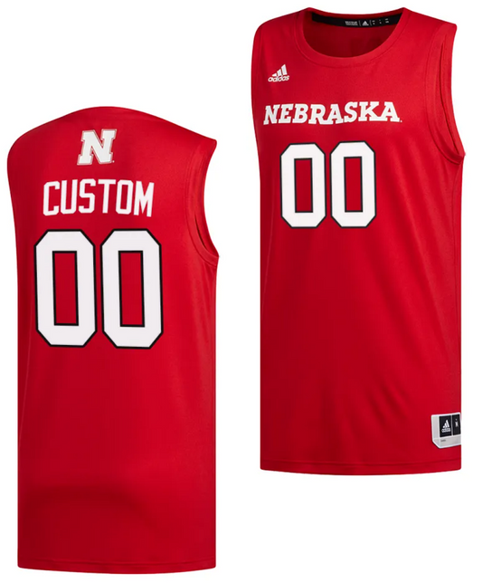 Custom Nebraska Cornhuskers Jersey Name and Number Basketball Swingman 2023-24 Red