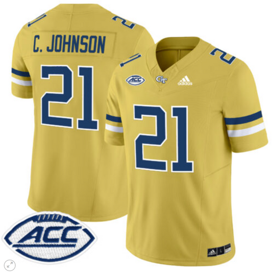 Calvin Johnson Jersey #21 Georgia Tech Yellow Jackets Vapor Limited Football Gold