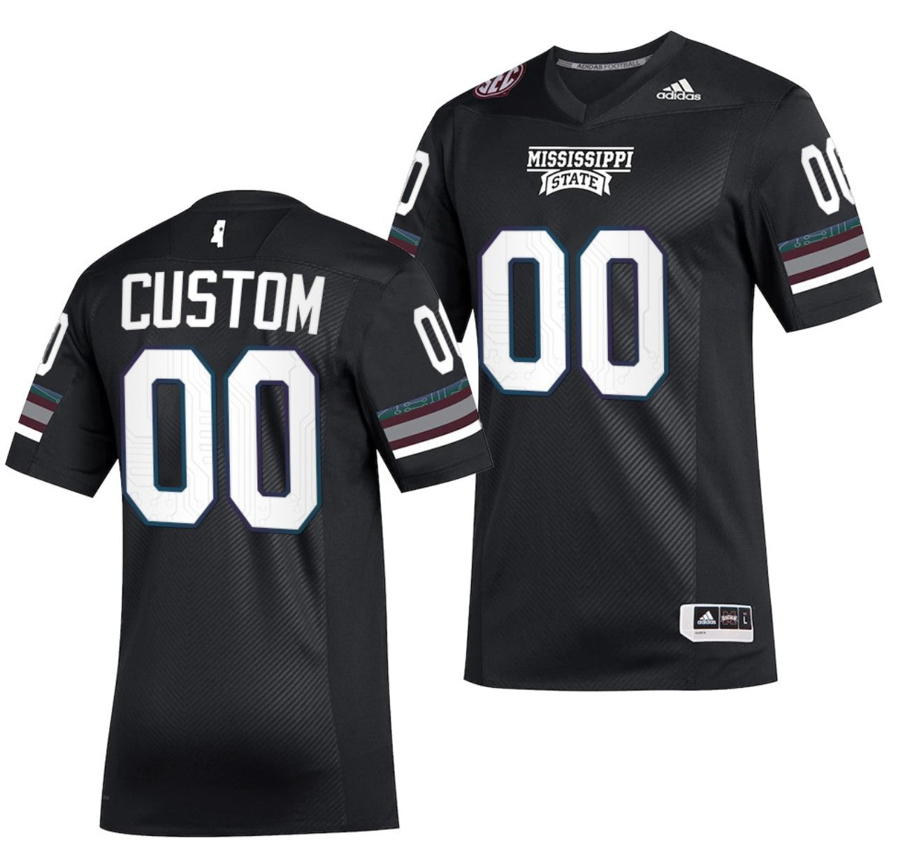 Custom Mississippi State Bulldogs Jersey Name and Number NCAA College Football Black