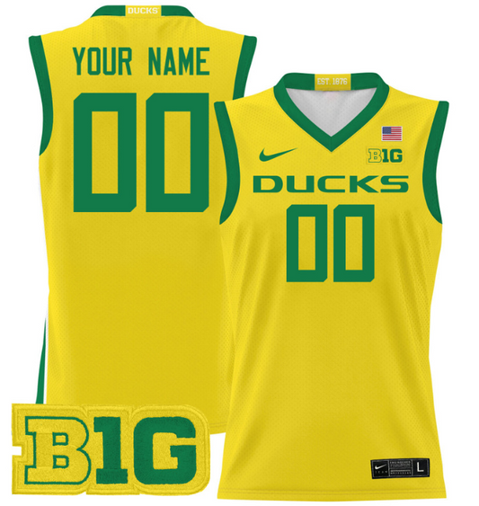 Custom Oregon Ducks Jersey 2024 Lightweight Basketball Yellow