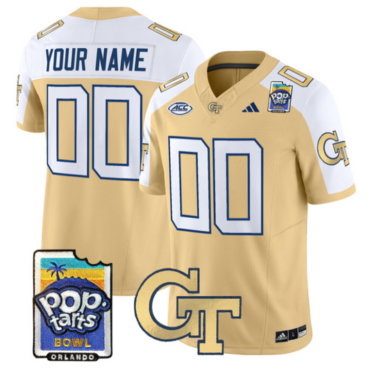Custom Georgia Tech Yellow Jackets Jersey Pop-Tarts Bowl Patch Stitched