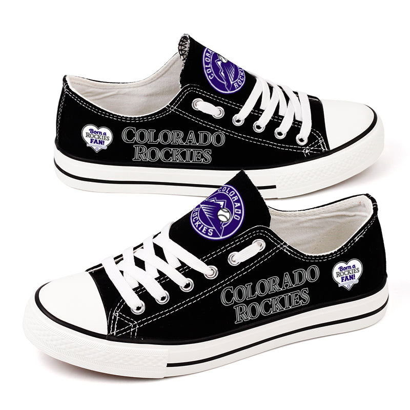 Colorado Rockies Limited Print MLB Baseball Fans Low Top Canvas Shoes Sport Sneakers T-DAC172H