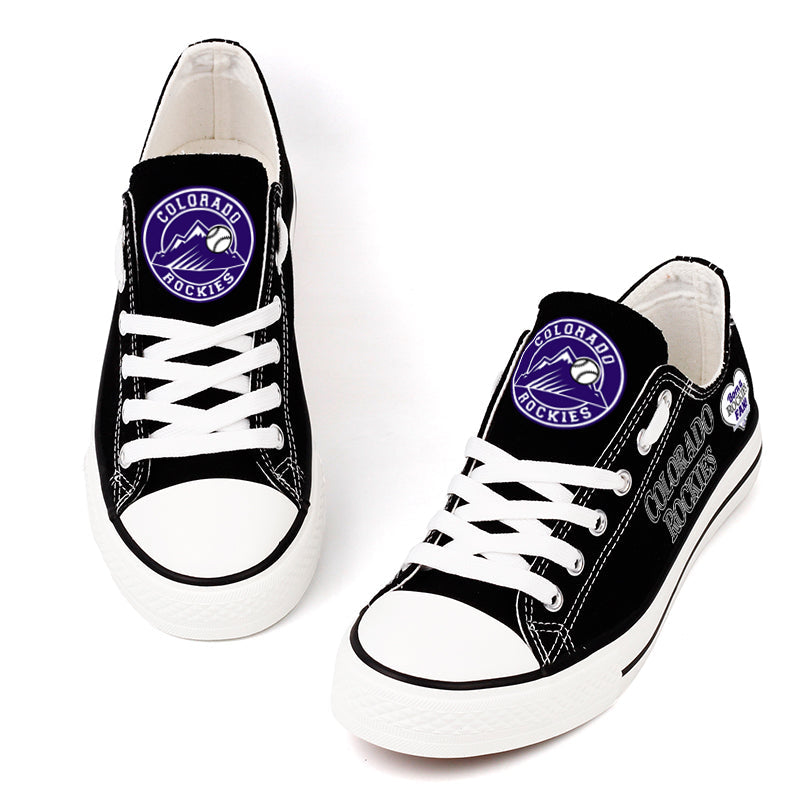 Colorado Rockies Limited Print MLB Baseball Fans Low Top Canvas Shoes Sport Sneakers T-DAC172H