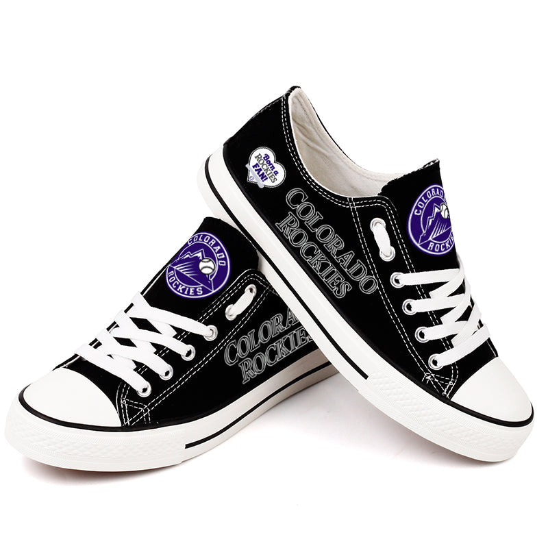 Colorado Rockies Limited Print MLB Baseball Fans Low Top Canvas Shoes Sport Sneakers T-DAC172H