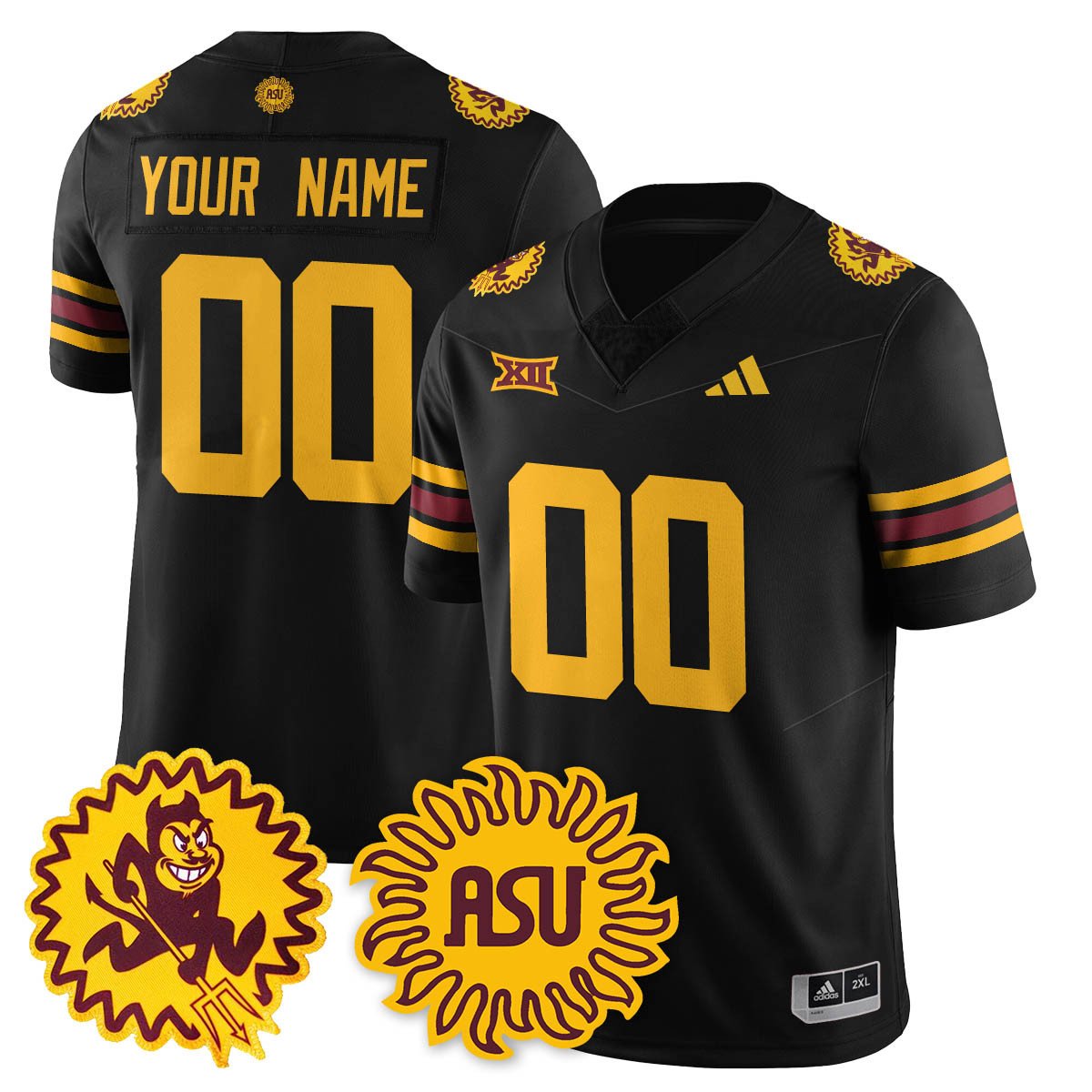 Custom Arizona State Sun Devils Jersey 1975 Throwback Uniform Stitched Black