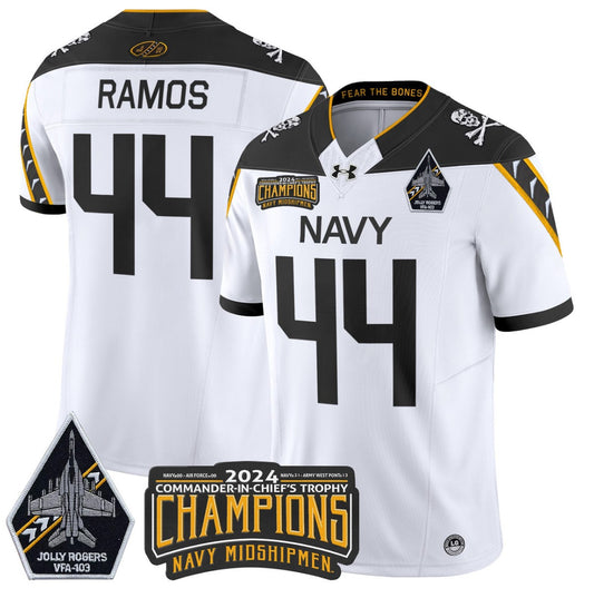 Colin Ramos Jersey #44 Navy Midshipmen Commander-in-chief's Trophy White