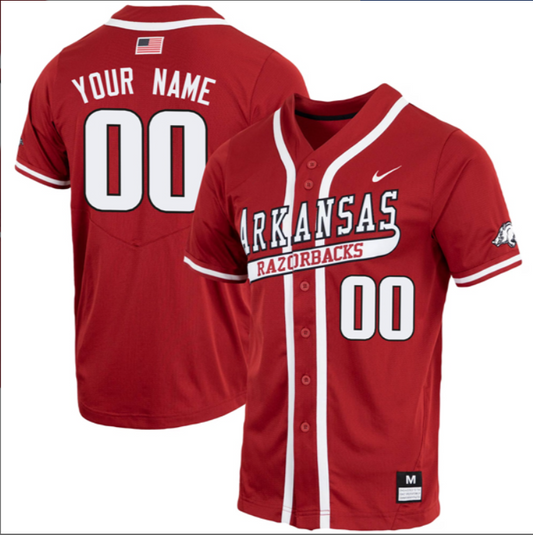 Custom Arkansas Razorbacks Baseball Cardinal Jersey – All Stitched