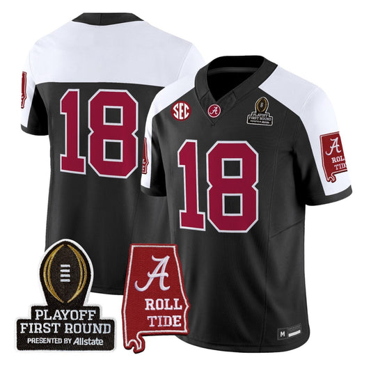 Crimson Jersey #18 Alabama Crimson 2025 Playoff First Round Stitched